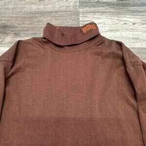 Vintage 90s Cleveland Browns NFL Brown Men L Plain Turtleneck Minimalist Shirt